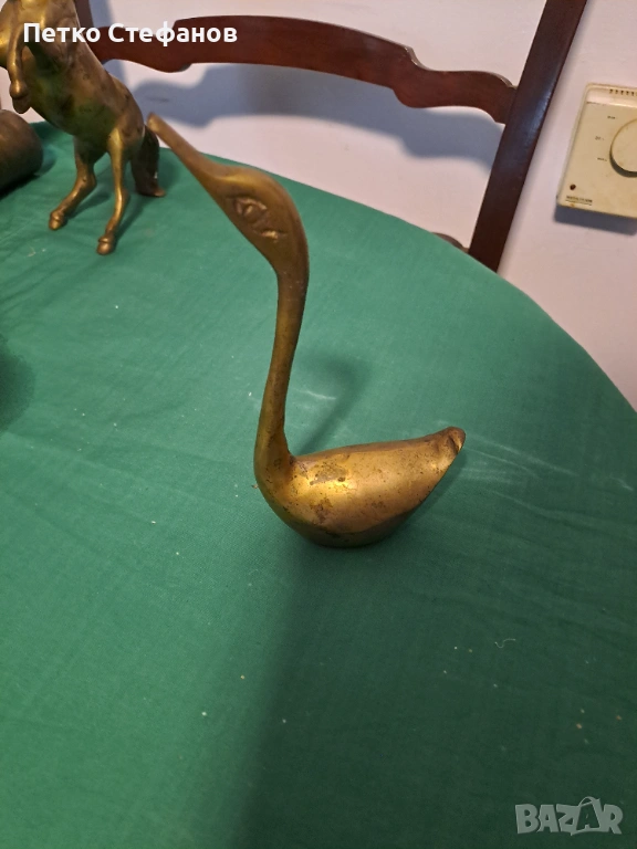 Това е месингова фигурка на лебед, снимка 1