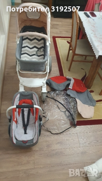 Бебешка количка с летен и зимен кош, снимка 1