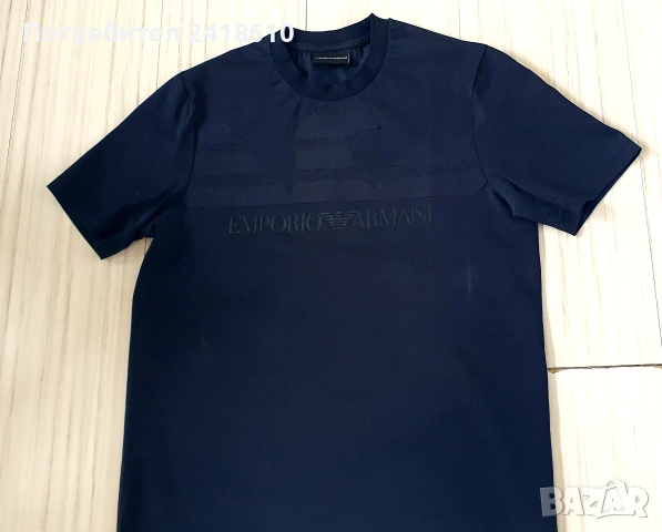 Emporio Armani Cotton Mens Size S ОРИГИНАЛ! Мъжка Тениска!, снимка 6 - Тениски - 53949525