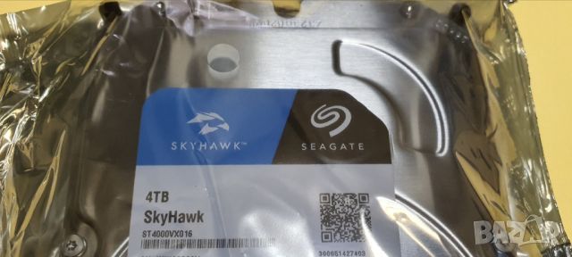 НОВ твърд диск 4TB  Seagate SkyHawk Surveillance ST4000VX016 с гаранция, снимка 3 - Твърди дискове - 46632560