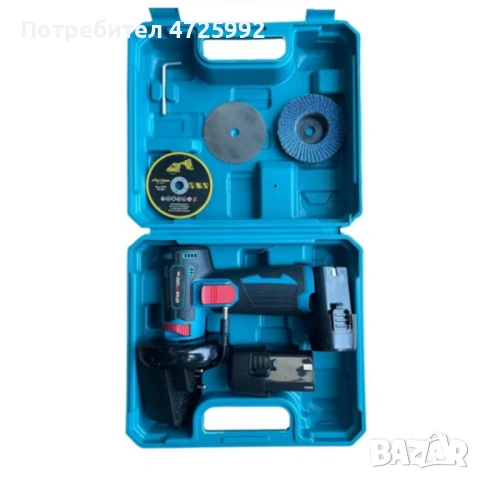 Мини ъглошлайф KraftRoyal 24V 6Ah с безчетков мотор и 2 батерии за бързо и прецизно рязане, снимка 5 - Ъглошлайфи - 53341465