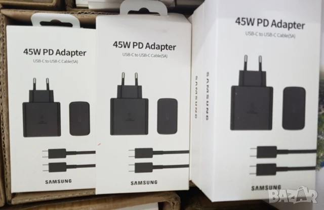 Зарядно Super Fast Charging 45W (черно) за Samsung + кабел tape-C, снимка 2 - Оригинални зарядни - 43834073