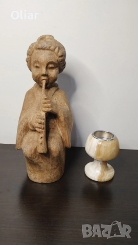 Изключително красива, дървена статуетка, фигура от дърво на момче., снимка 6 - Декорация за дома - 52126606