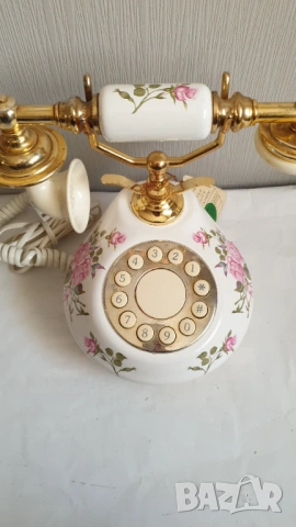 Стар порцеланов телефон, снимка 8 - Антикварни и старинни предмети - 53866073