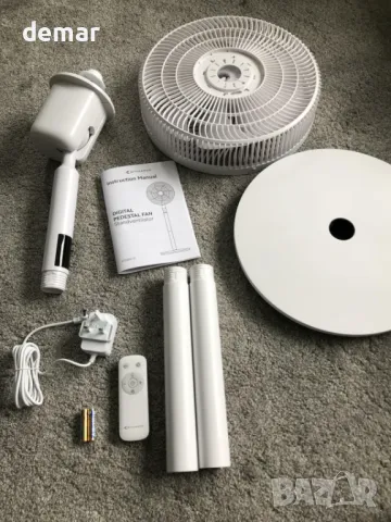 MYCARBON Вентилатор на стойка 23W, 12 скорости с дистанционно, регулируема височина, 3D осцилация, снимка 9 - Вентилатори - 50399729