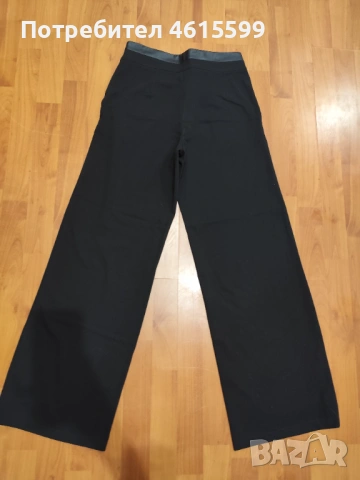 черен панталон с кожа, снимка 8 - Панталони - 53597620