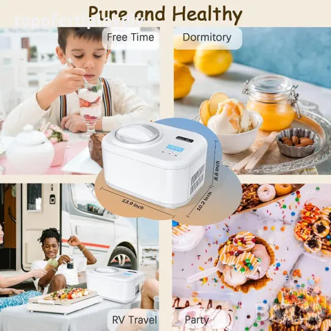 Машина за сладолед KUMIO Ice Cream Maker,Гаранция, снимка 2 - Фризери - 47784720