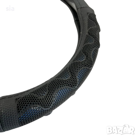 Калъф за волан, 38см- универсален, черно/син, снимка 2 - Аксесоари и консумативи - 51495883