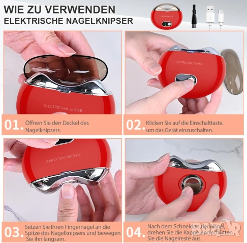 Електрическа презареждаема нокторезачка за бебе, дете и възрастен, Електрическа пила за нокти, снимка 3 - Продукти за маникюр - 53608018