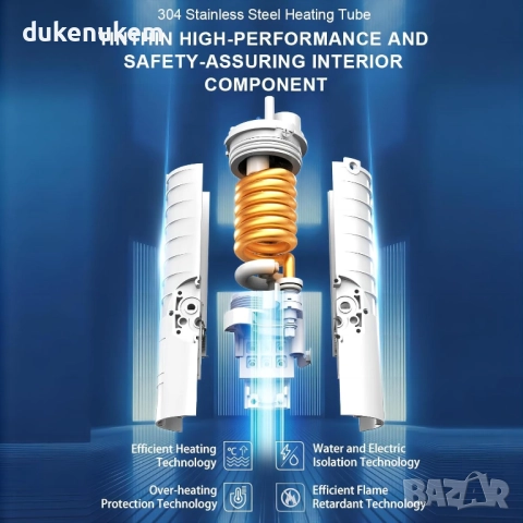 Електрически нагревателен смесител за топла вода 220V с дисплей, снимка 5 - Смесители - 52652160