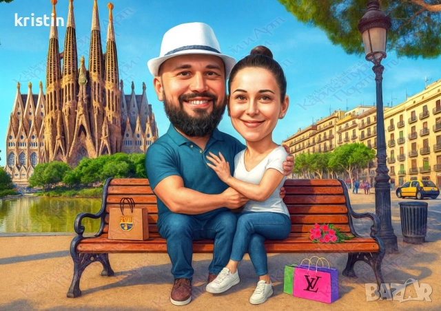 Карикатура за двойка, снимка 5 - Подаръци за юбилей - 38368137