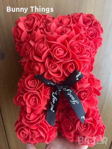 Мече от рози в кутия/Подарък за жена/ Подарък за Свети Валентин/Подарък за рожден ден/Деня на жената, снимка 7 - Подаръци за жени - 53407501