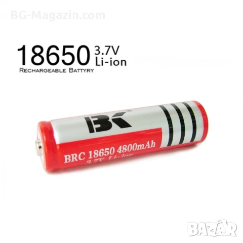 Акумулаторна литиевойонна батерия 18650 4800mAh 3.7V презареждаща се за фенри прожектори лазери, снимка 2 - Друга електроника - 51102755