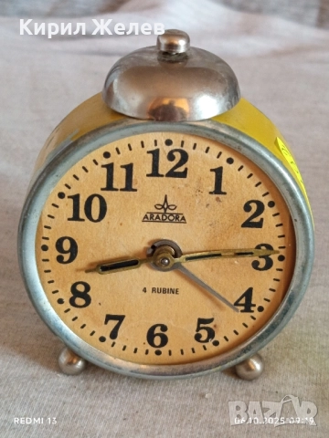 Винтидж механичен будилник ARADORA рядък за КОЛЕКЦИЯ ДЕКОРАЦИЯ 49192, снимка 4 - Антикварни и старинни предмети - 51958101