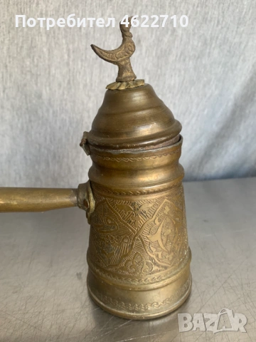 стара кана джезве  за кафе от мед и месинг, снимка 3 - Антикварни и старинни предмети - 54246525