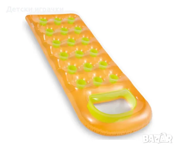Надуваем дюшек Intex 18-Pocket, 188х71 см, PVC, с чашки, син/оранжев, снимка 5 - Надуваеми играчки - 50030749