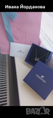 Оригинално колие Swarovski- лебед , снимка 1 - Колиета, медальони, синджири - 46164403