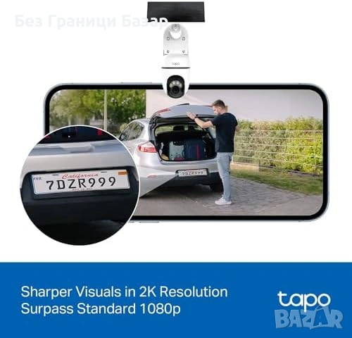 Нова Tapo TC90 2K Соларна Външна Камера 3MP 360° AI Цветно Нощно виждане, снимка 5 - IP камери - 53033288