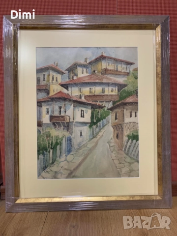 КОЛЬО КОЛЕВ /1905 - 1950/ акварел/пейзаж , снимка 4 - Картини - 52814904