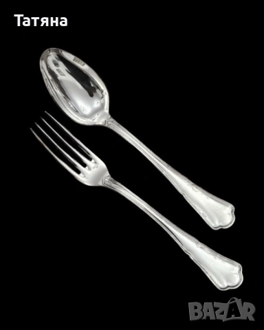 Нови Вилици и лъжици (19 брой) за маса Ecruis Victoria Contours с посребрени покрития / 100 микрона, снимка 7 - Прибори за хранене, готвене и сервиране - 53402523