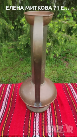 Голяма стара ваза /кана от мед и месинг, снимка 3 - Други ценни предмети - 50869207