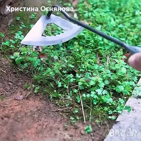 Мотика за плевели от закалена стомана, 30 см, куха дръжка, снимка 4 - Други стоки за дома - 53494515