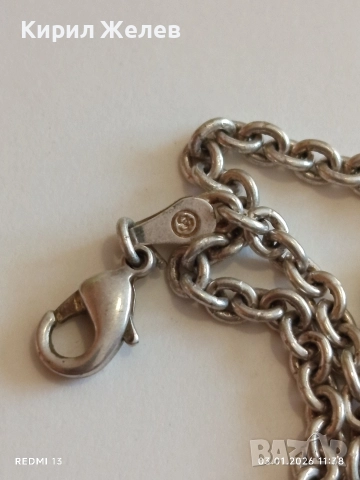 Класически изчистен дизайн сребърно синджирче нежно финно елегантно 27318, снимка 4 - Колиета, медальони, синджири - 52961828