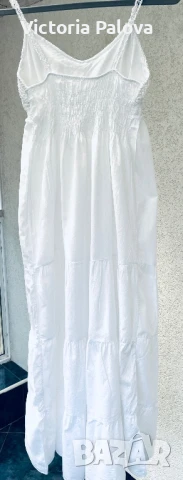 Дълга бяла рокля тънък памук Италия, снимка 7 - Рокли - 51026617