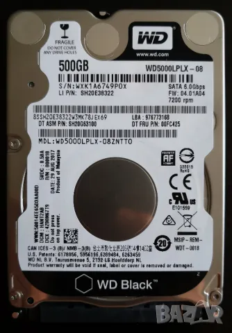 2.5” Твърд диск HDD 500GB WD Black Western Digital НДД хард длайв, снимка 4 - Твърди дискове - 47250086