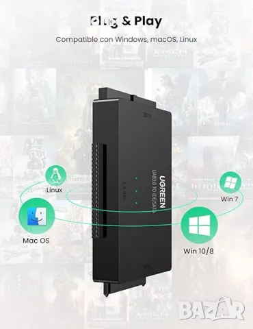 UGREEN USB IDE адаптер-достъп до 3 устройства едновременно, снимка 5 - UPS захранвания - 49650376