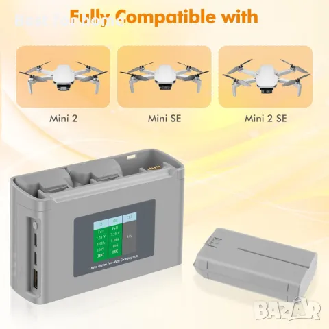 Комплект батерии и зарядно за DJI Mini 2/SE/4K, снимка 4 - Дронове и аксесоари - 49877236