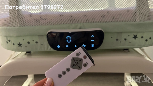 Кошара-люлка с LED дисплей "Sogno" зелен, снимка 5 - Кошарки - 53064253