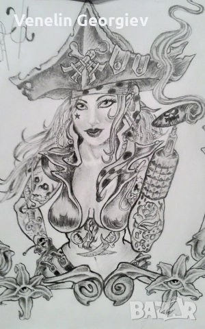 Графики ръчно рисувани формат А4, снимка 6 - Антикварни и старинни предмети - 52940635