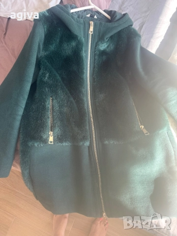 Вълнено палто Liu Jo размер 44 зелено, снимка 4 - Якета - 51474123