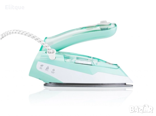 Туристическа ютия Voltz, 1500W Max, Керамична плоча, Паров удар, Сгъваема дръжка, Бял/зелен, снимка 7 - Друга електроника - 52786874