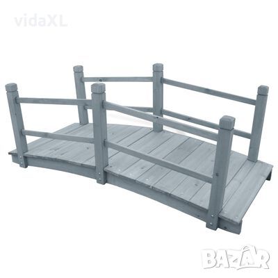 vidaXL Градински мост, сив, 140x60x56 см, масивен чам(SKU:310040, снимка 1 - Други - 46144204