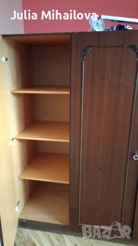 Гардероб четирикрилен с надстройка, снимка 2 - Гардероби - 53642187