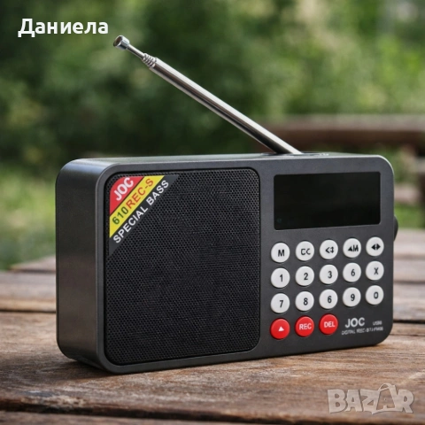 Соларно портативно радио JOC H6108REC-S с Bluetooth, FM радио и MP3 плеър, снимка 2 - Радиокасетофони, транзистори - 53783220