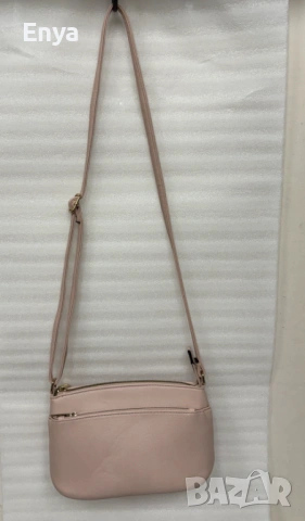 Дамска чанта за през рамо - млечно-розов цвят, снимка 5 - Чанти - 53524471