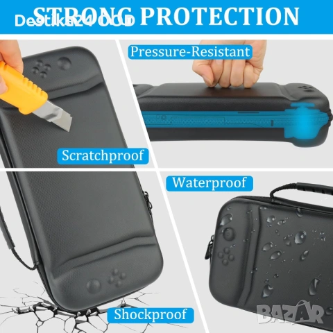 Калъф комплект аксесоари за Nintendo Switch 2 кейс протектор стъкло и капачки, снимка 9 - Калъфи, кейсове - 53480749