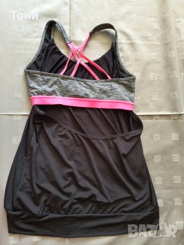 Спортен топ h&m active Black Tank Grey Pink Strap L , снимка 3 - Спортни екипи - 46186401