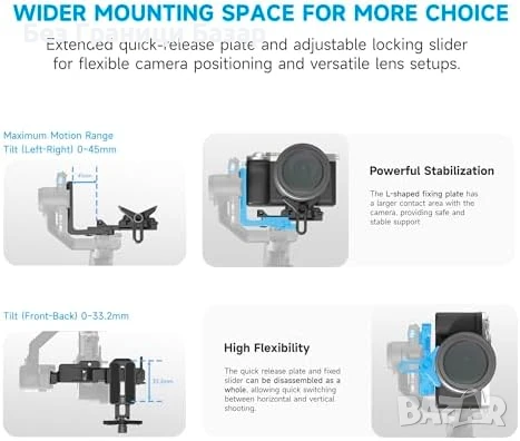 Нов гимбъл FeiyuTech SCORP Mini 3 AI Gimbal 4 в 1 стабилизатор 2 кг, снимка 6 - Чанти, стативи, аксесоари - 51108314