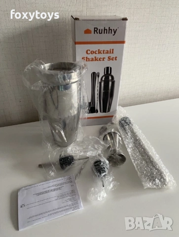 Нов комплект за коктейли - 6 части, шейкър, снимка 5 - Други - 53711093