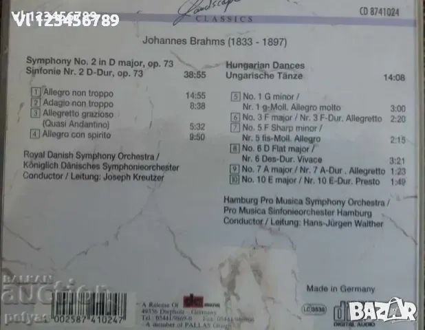 СД - Johannes Brahms - Symphony No 2 -Hungarian Dances, снимка 2 - CD дискове - 52106817