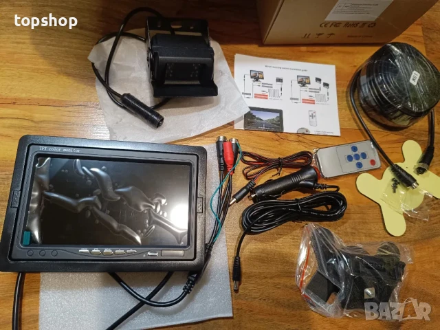 НОВ комплект задна камера с монитор Hikity, водоустойчива 18 IR LED нощно виждане, 7" монитор..., снимка 11 - Аксесоари и консумативи - 50542358