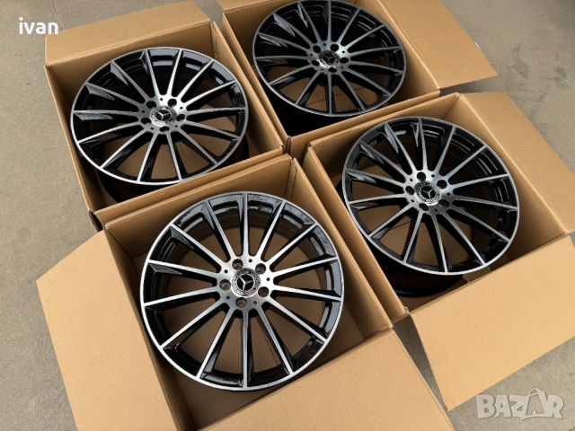 4 бр. чисто нови алуминиеви джанти спорт пакет Mercedes 20'' 5x112 , централен отвор 66.5, снимка 12 - Гуми и джанти - 53039945