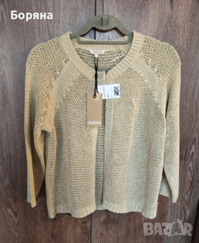 Zavanna нова къса жилетка плетиво с брошка тип Max Mara, снимка 5 - Жилетки - 53724956