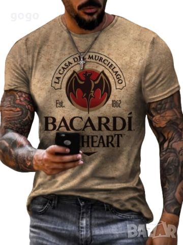 Мъжка тениска с къс ръкав,геометричен 3D принт с дизайн, снимка 3 - Тениски - 45651351