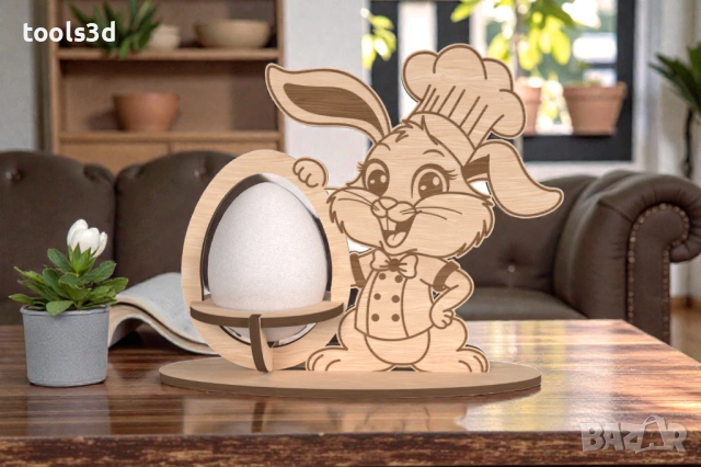 Лазерно изрязани и гравирани стойки за Великденски яйца., снимка 4 - Декорация за дома - 53883928