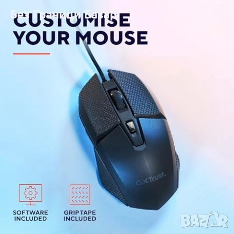 Нова жична Геймърска мишка GXTrust Felox+ 10000 DPI RGB 6 бутона 1.8 м, снимка 4 - Клавиатури и мишки - 53838710